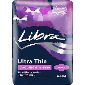 Libra Goodnights Pads Ultra Thin Wings 10 pack