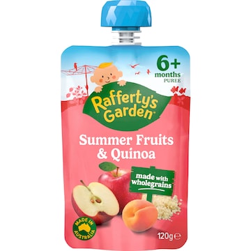 Rafferty's Garden Baby Food Pouch Summer Fruits & Quinoa 6+ Months 120g