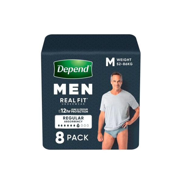 DEPEND REAL FIT FOR MEN UNDERWEAR MEDIUM