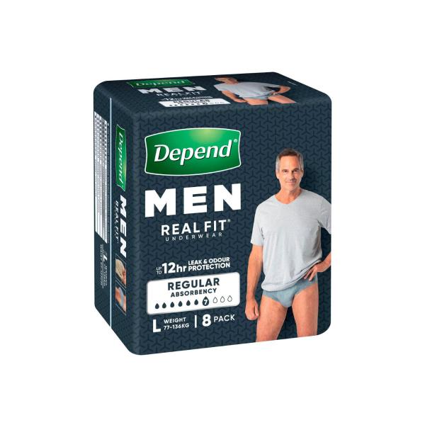 DEPEND REAL FIT FOR MEN UNDERWEAR LARGE