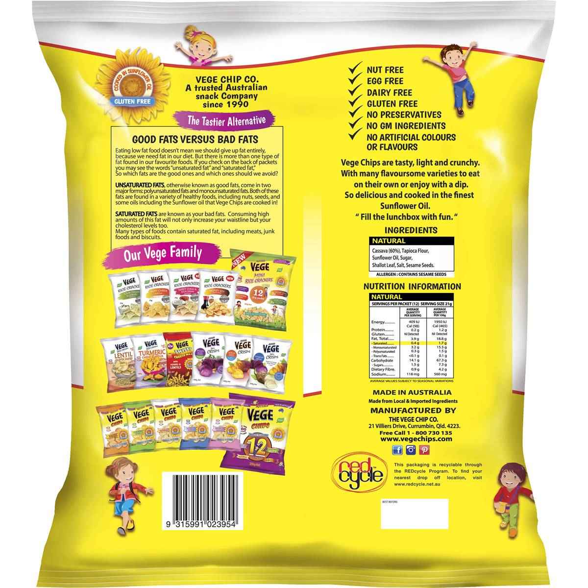 Vege Chips Natural Multipack 21g x 12 pack