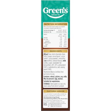 Green's Deluxe Dark Choc Chunk Cookies Mix 400g