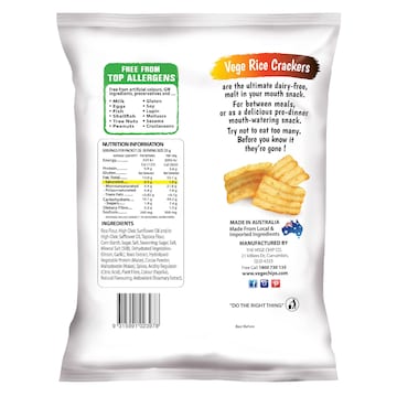 Vege Chips Rice Crackers Honey Soy 75g