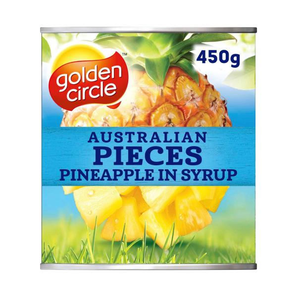GOLDEN CIRCLE AUSTRALIAN PINEAPPLE:PIECES IN SYRUP:.:450 GRAM