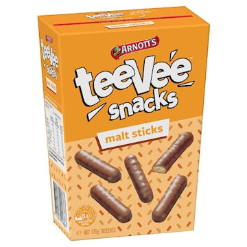 Arnott's Tee Vee Snacks Malt Sticks Chocolate Biscuits 175g