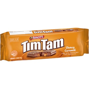 Arnott's Tim Tam Chewy Caramel Chocolate Biscuits 175g