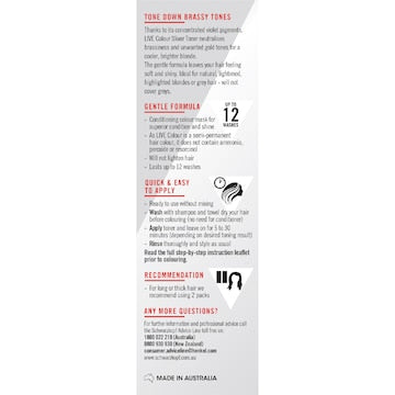 Schwarzkopf Live Silver Toner Semi Permanent Hair Dye each