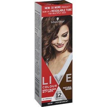 Schwarzkopf Live Natural Brown Semi Permanent Hair Dye each