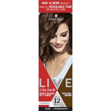 Schwarzkopf Live Natural Brown Semi Permanent Hair Dye each