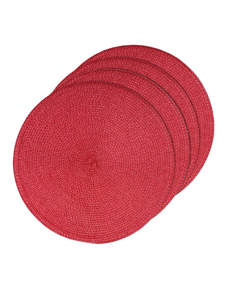 Oslo Placemat 4 Pack in Red