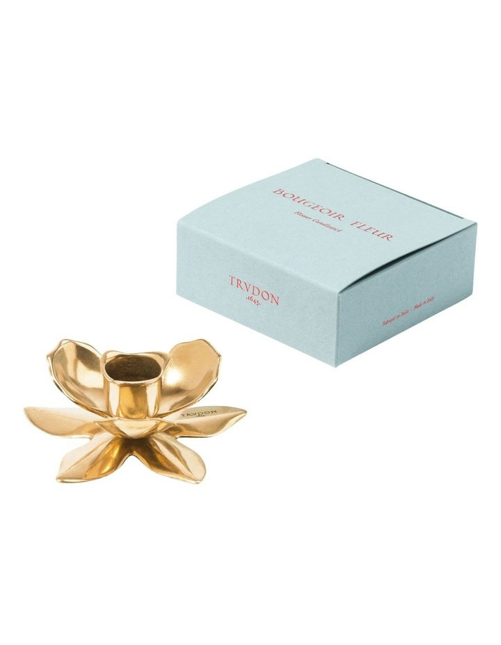 Flower Candlestick in Gold
