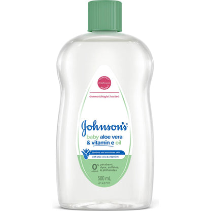 Johnson's Aloe Vera & Vitamin e Gentle Soothing Moisturising Baby Oil 500ml