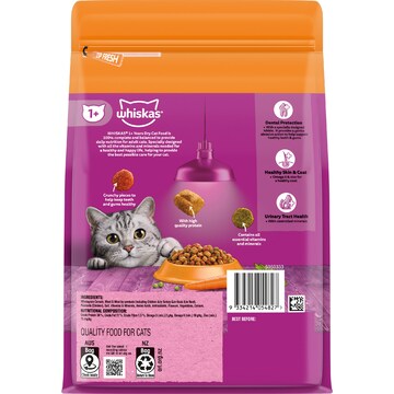 Whiskas Adult 1+ Years Dry Cat Food Chicken & Rabbit Flavours 800g