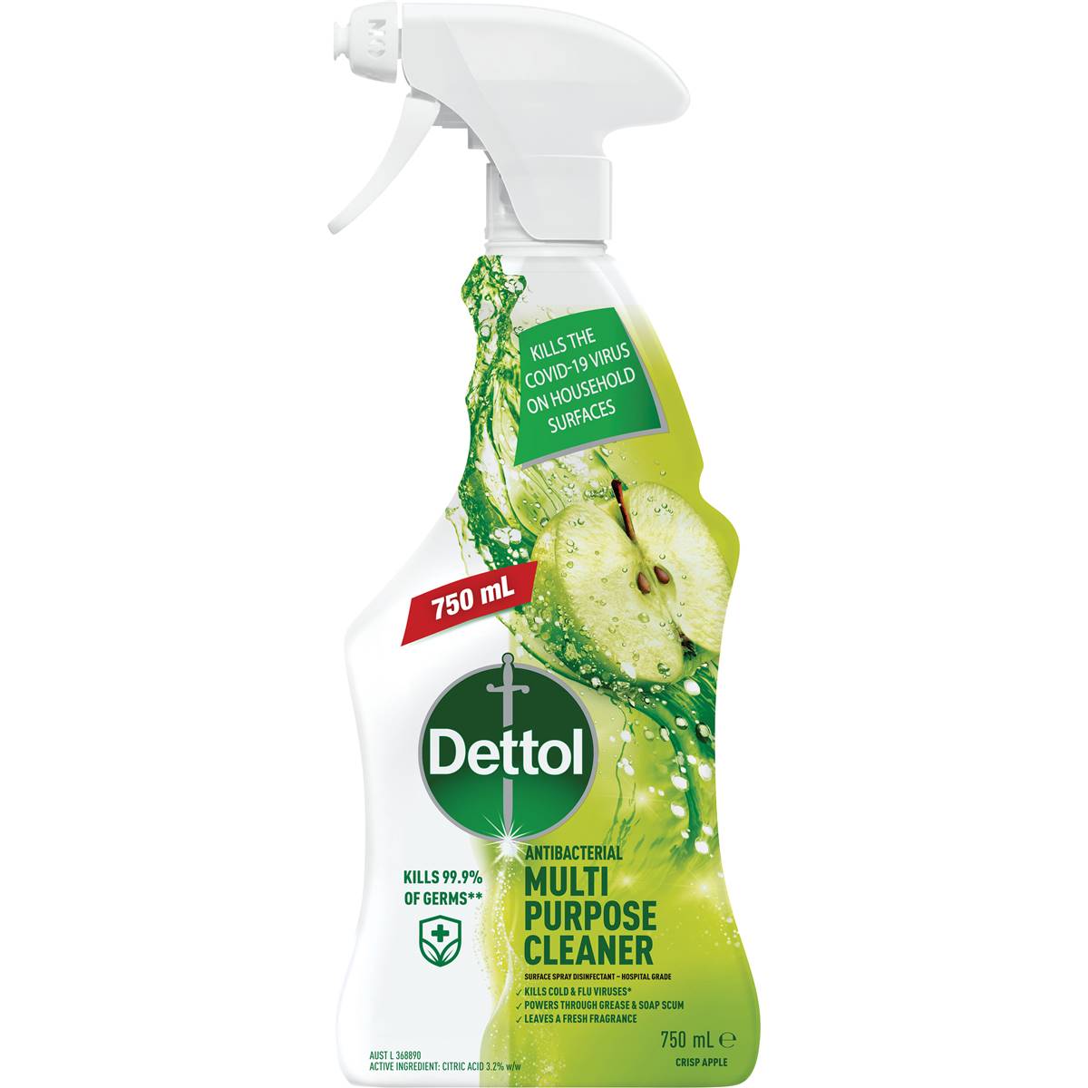 Dettol Multipurpose Cleaner Surface Spray Disinfectant Apple 750ml