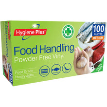 Hygiene Plus Food Handling Powder Free Vinyl Gloves Medium 100 pack