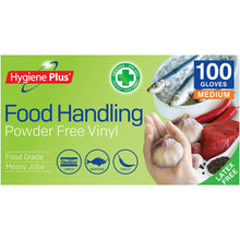 Hygiene Plus Food Handling Powder Free Vinyl Gloves Medium 100 pack