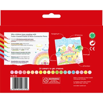Faber-Castell Connectore Pens Neon & Pastel 20 pack