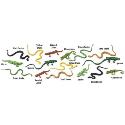 Tube of 16 Reptiles Animal Figurines Montessori Language Learning Figurines by Safari Ltd Toob Range 3yrs+