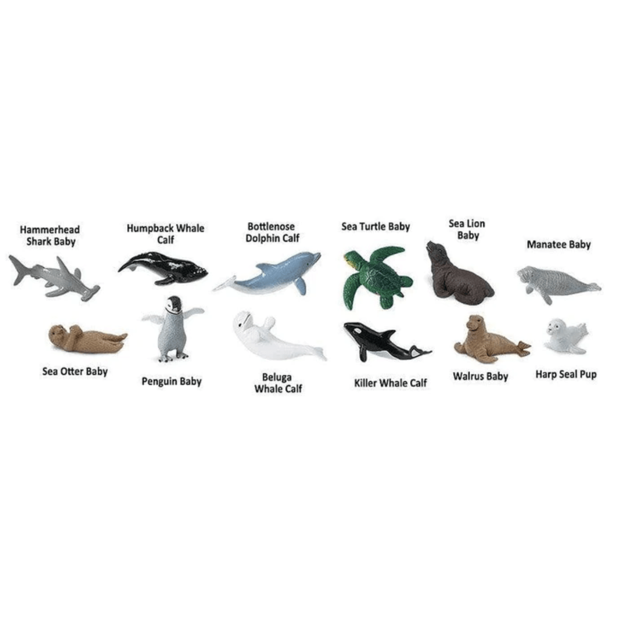 Tube of 12 Small Sea Life Animal Figurines Montessori Language Learning Ocean Figurines by Safari Ltd Toob Range Turtle Toys Best Seller 3yrs+
