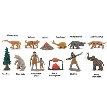 Tube of 12 Prehistoric Life Animal Figurines Montessori Language Learning Figurines by Safari Ltd Toob Range Dinosaur and Dragon Theme 3yrs+