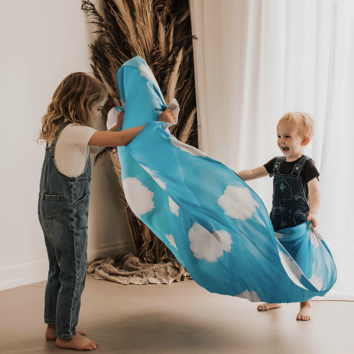 Play Silks by Play Silkies Australia Jumbo Silks Cloud 180x90cm 100% Silk Natural Waldorf Toys 0m+