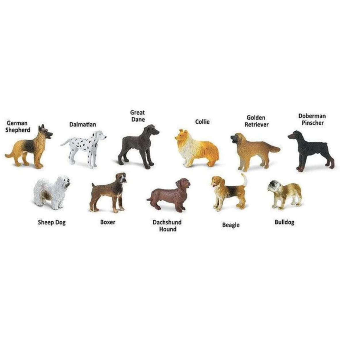 Tube of 11 Dogs Animal Figurines Montessori Language Learning Farm Animals Figurines by Safari Ltd Toob Range Discontinued 3yrs+