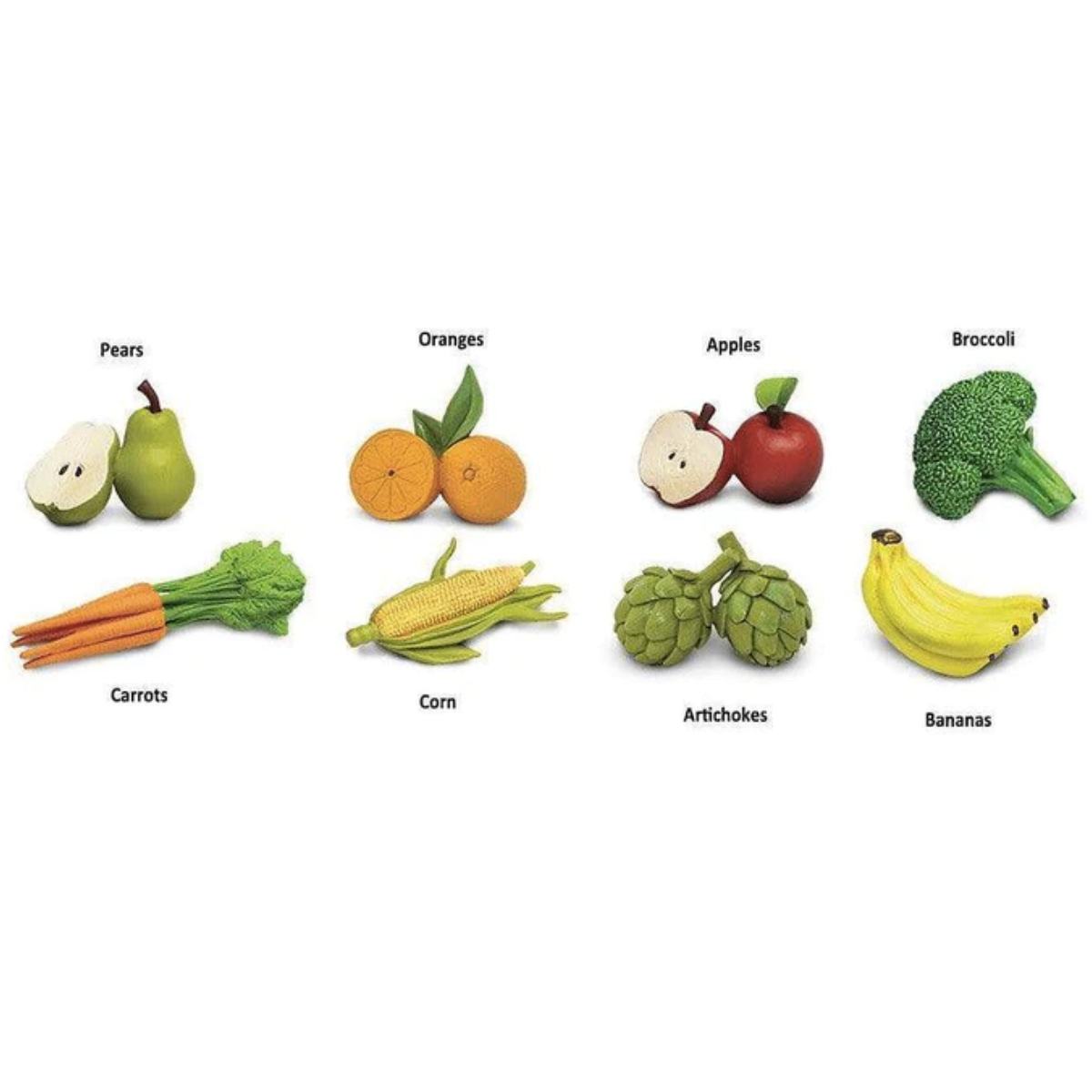Tube of 8 Fruits & Vegetables Figurines Montessori Language Learning Figurines by Safari Ltd Toob Range 3yrs+