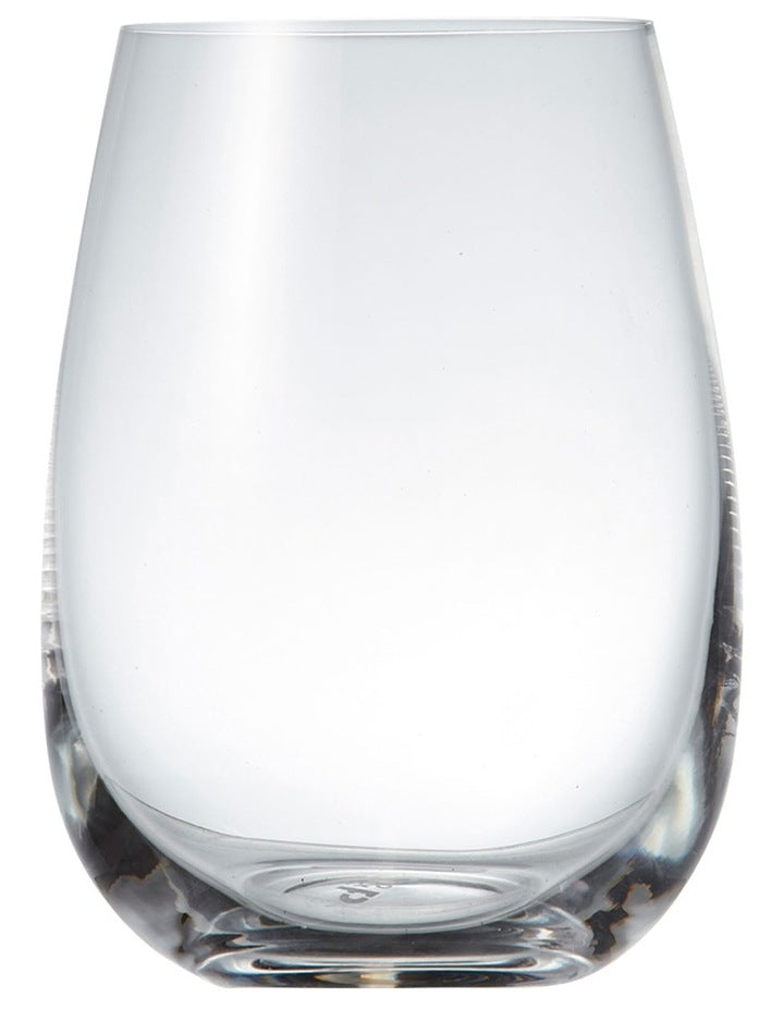 Cuvee Stemless Wine Glasses Set of 6 in White