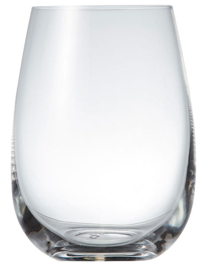 Cuvee Stemless Wine Glasses Set of 6 in White