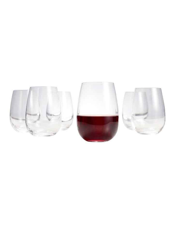 Cuvee Stemless Wine Glasses Set of 6 in White