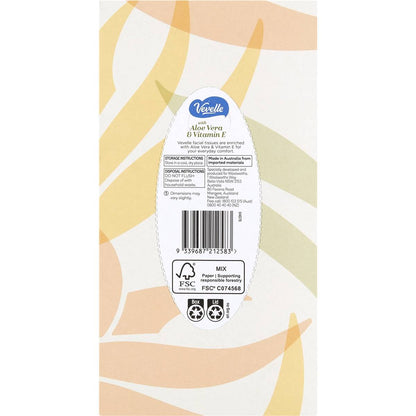 Vevelle Aloe Vera Tissues 3Ply 95 Pack