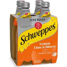 Schweppes Zero Sugar Classic Mixers Lemon Lime Bitters Soft Drink 300mL x 4 pack