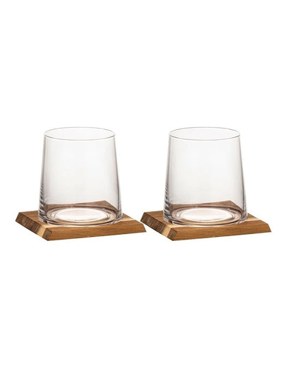 Harvey Whisky Glass & Coaster Set 2 Pack in Clear