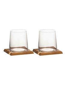 Harvey Whisky Glass & Coaster Set 2 Pack in Clear