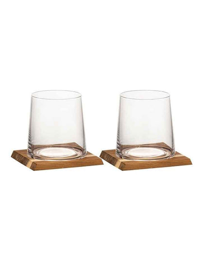 Harvey Whisky Glass & Coaster Set 2 Pack in Clear
