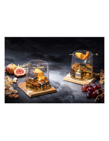 Harvey Whisky Glass & Coaster Set 2 Pack in Clear