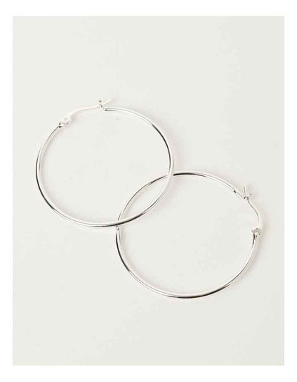40Mm Hoop Earring in Silver