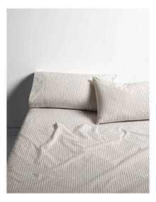 Ticking Stripe Sheet Set in Natural
