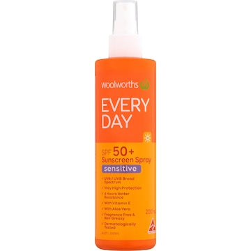 Woolworths SPF 50+ Everyday Sensitive Sunscreen Spray 200mL