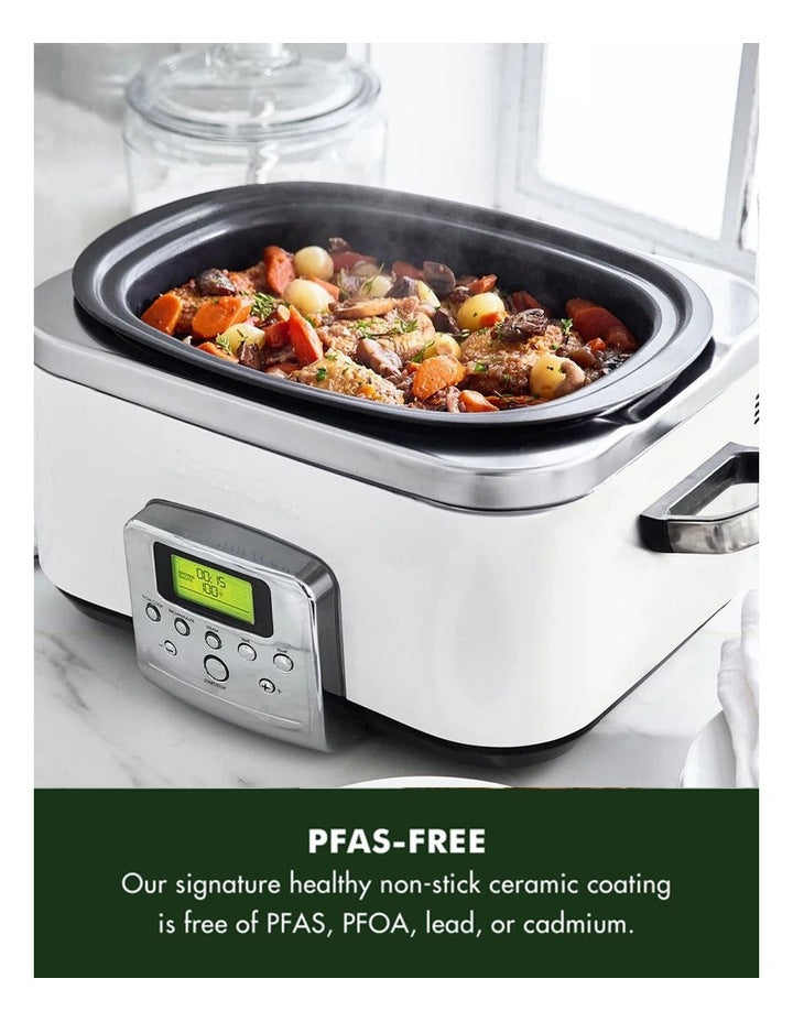 Elite Slow Cooker 6L in Cloud Cream PFAS-free coating