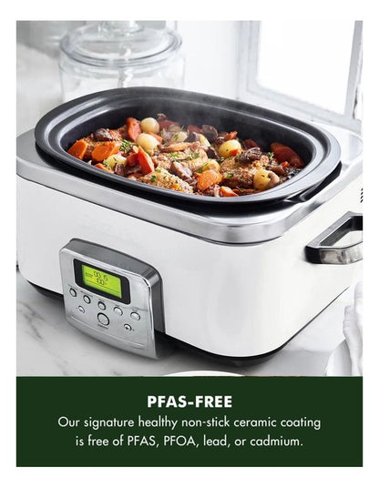 Elite Slow Cooker 6L in Cloud Cream PFAS-free coating