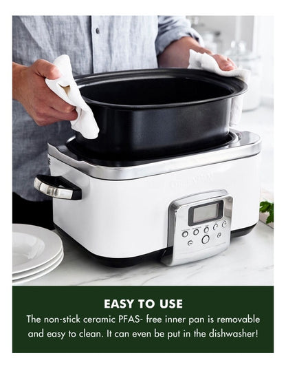 Elite Slow Cooker 6L in Cloud Cream PFAS-free coating