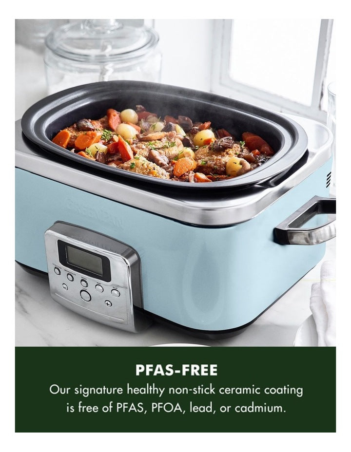 Elite Slow Cooker 6L in Blue Haze PFAS-free coating