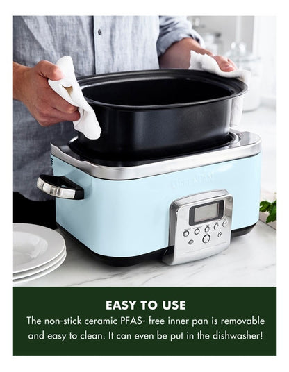 Elite Slow Cooker 6L in Blue Haze PFAS-free coating