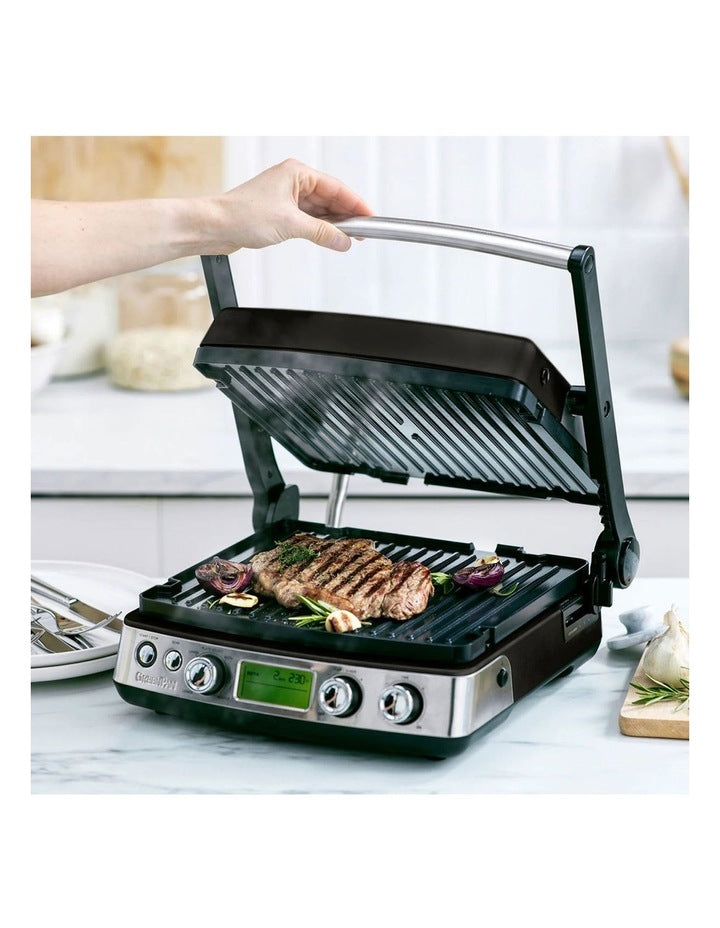 Elite Non-Stick 3-in-1 Contact Grill & Indoor BBQ, Black PFAS-free coating