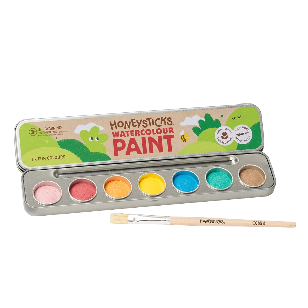 Honeysticks Natural Watercolour Paints 7 Colours Art and craft for kids 3yrs+