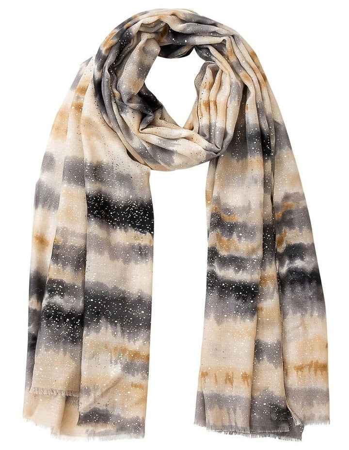 Abstract Stripe Scarf in Grey/Black