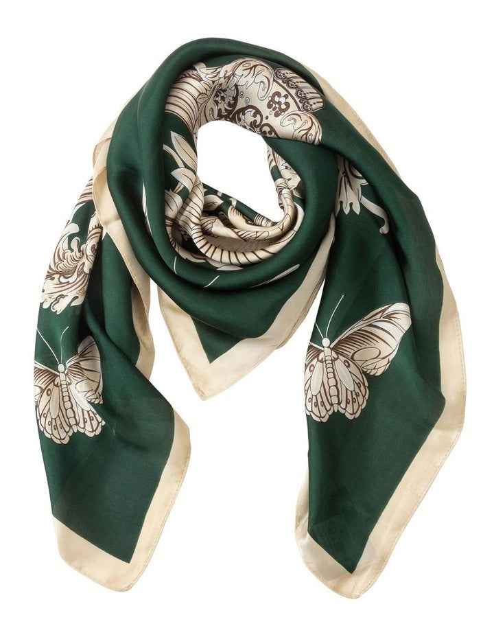 Floral Print Neckerchief in Green