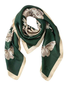 Floral Print Neckerchief in Green