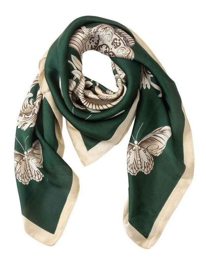 Floral Print Neckerchief in Green